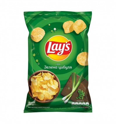 Чипси Lay`s картопляні зі смаком зеленої цибулі 120г
