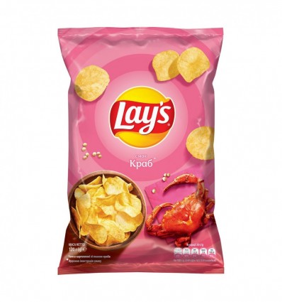 Чіпси Lay`s картопляні зі смаком краба 120г