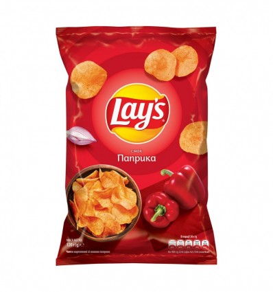 Чіпси Lay`s картопляні зі смаком паприки 120г