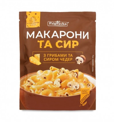 Макароны Pripravka с грибами и сыром Чеддер 150г