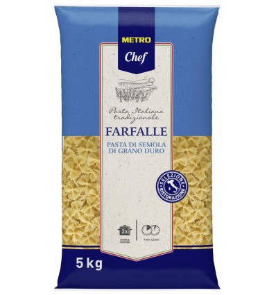 Макароны Metro Chef Farfalle из твердых сортов пшеницы 5кг.