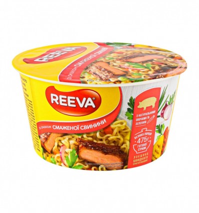 Лапша Reeva быстрого приготовления со вкусом свинины 75г