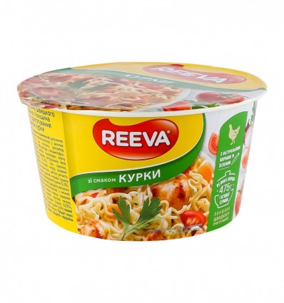 Лапша Reeva быстрого приготовления со вкусом курицы 75г