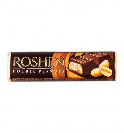 Батон Roshen Double peanuts молочно-шоколадний з арахіс 39г