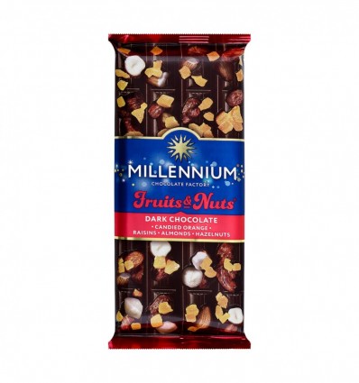 Шоколад Millennium Fruits&Nuts з апельсиновими цукатами 90г