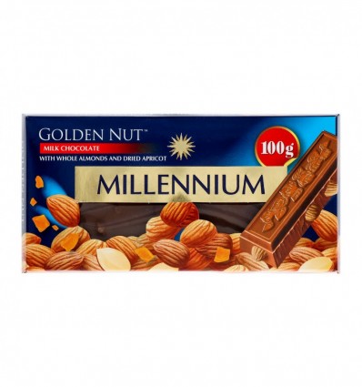 Шоколад Millennium Golden Nut молочный с миндалем и курагой 100г