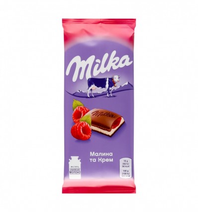 Шоколад Milka Малина та Крем молочний 90г