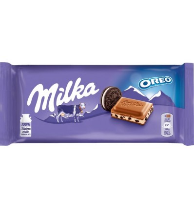 Шоколад Milka Oreo молочний з шматочками печива 100г