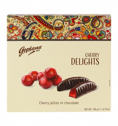 Мармелад Goplana Delights Cherry жевательный в шоколаде 190г