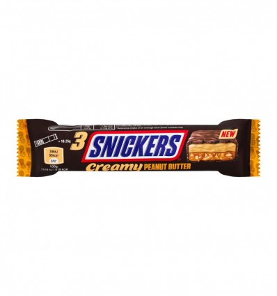 Батончик Snickers Creamy peanut butter 3х18.25г