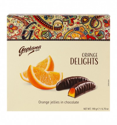 Мармелад Goplana Delights Orange жевательный в шоколаде 190г