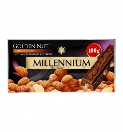 Шоколад Millennium Golden Nut черный с целым миндалем 100г
