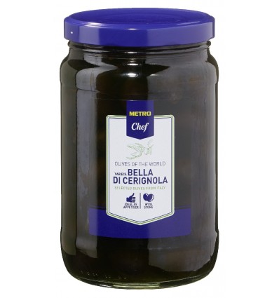 Оливки Metro Chef Cerignola чорні з кісточкою 1,650кг