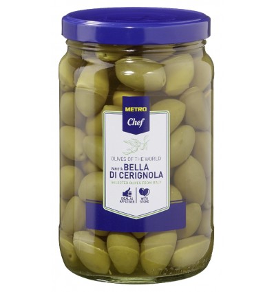 Оливки Metro Chef Cerignola зелені з кісточкою 1,650кг