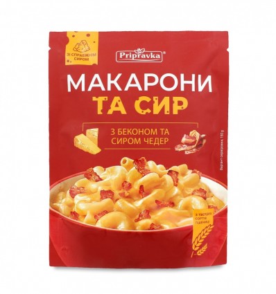 Макароны Pripravka с беконом и сыром 150г