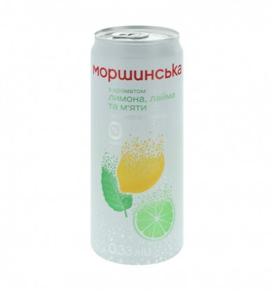 Напій безалкогольний Morshynska Лимон-лайм-м`ята сильногазований 0.33л