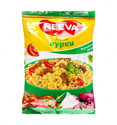 Вермишель Reeva быстрого приготовления со вкусом курицы 60г