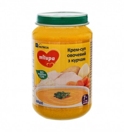 Крем-суп Milupa для детей от 7-ми месяцев овощной с цыпленком 200г
