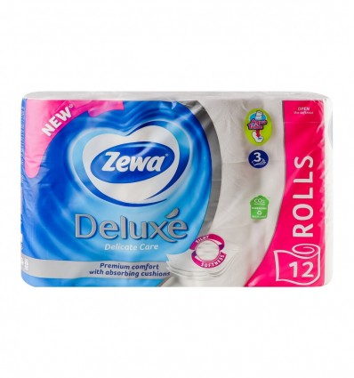 Бумага туалетная Zewa Deluxe Delicate Care 12шт/уп