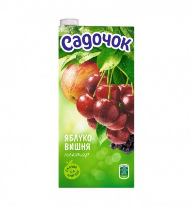 Нектар Садочок Яблоко-вишня осветленный пастеризованный 0.95л