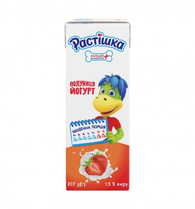 Йогурт Растішка Полуниця для дітей від 3-х років 1.5% 207г