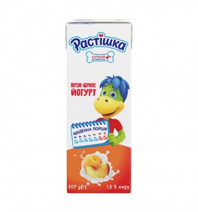 Йогурт Растішка Персик-абрикос для детей от 3-х лет 1.5% 207г