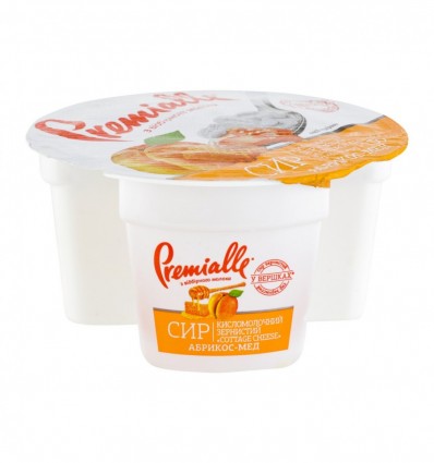 Сир кисломолочний Premialle Абрикос-мед зернистий 7% 150г