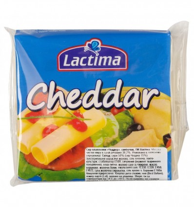 Сир плавлений Lactima Cheddar скибочки 130г