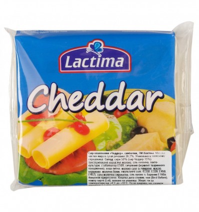 Сыр плавленый Lactima Cheddar ломтики 130г