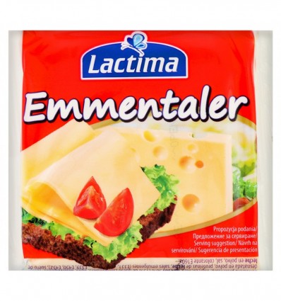 Сир Lactima Emmentaler плавлений порційний 36,2% 8х16,25г 130г