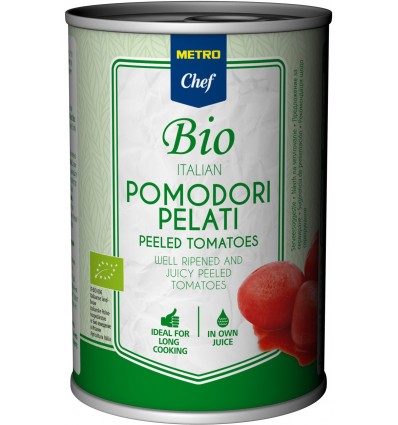 Томати Metro Chef Bio очищені з томатним соком 400г