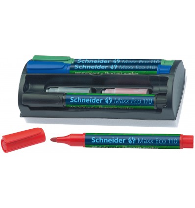 Набор маркеров для досок и флипчартов Schneider MAXX 110 с губкой