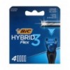 Касети змінні для гоління Bic Hybrid 3 Flex 3-лезові 4шт/уп