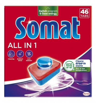 Таблетки для посудомоечных машин Somat All in 1 46шт
