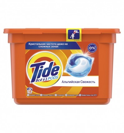 Капсулы для стирки Tide Альпийская свежесть 18х22.8г