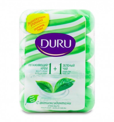Крем-мило Duru 1+1 Зволожуючий крем та зелений чай 4х80г/уп