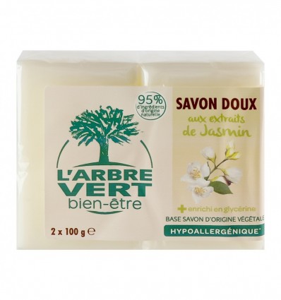Мило L`arbre Vert Savon Doux з екстрактом жасмину 2х100г/уп