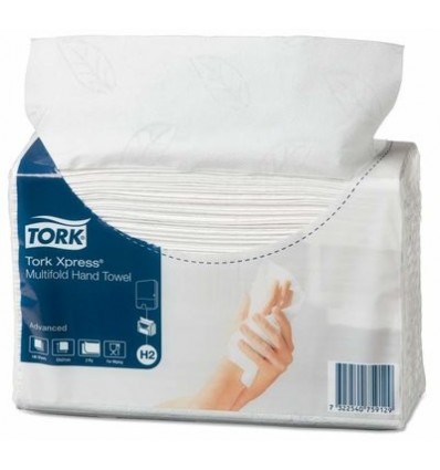 Tork 471117 Xpress полотенца Multifold, 21х23см, 190 листов, 2 слоя белый