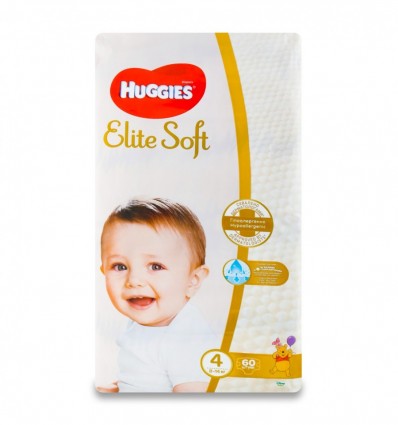 Подгузники Huggies Elite Soft 4 для детей 8-14кг 60шт