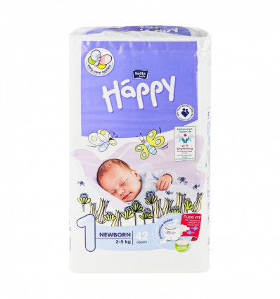 Підгузники Bella Baby Happy Newborn 1 для дітей 2-5кг 42шт/уп