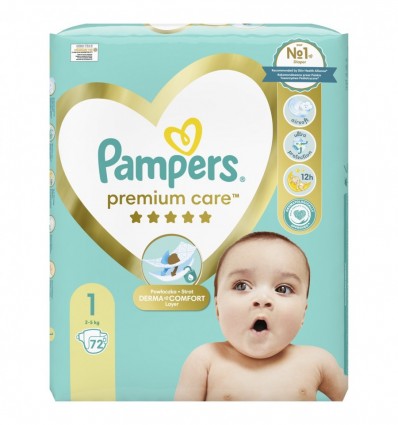 Подгузники Pampers Premium Care Newborn 1 для детей 2-5 кг 72шт