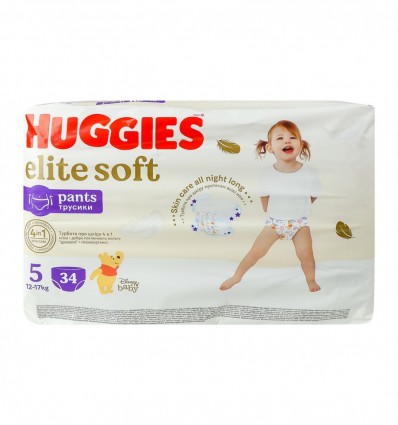 Подгузники-трусики Huggies Elite Soft 5 для детей 12-17кг 34шт/уп