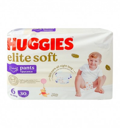 Подгузники-трусики Huggies Elite Soft 6 для детей 15-25кг 30шт/уп