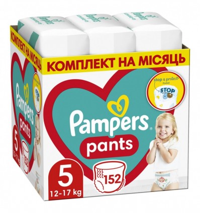 Підгузники-трусики Pampers Pants 5 для дітей 12-17кг 152шт