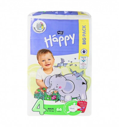 Подгузники Bella Baby Happy Maxi 4 для детей 8-18кг 66шт/уп