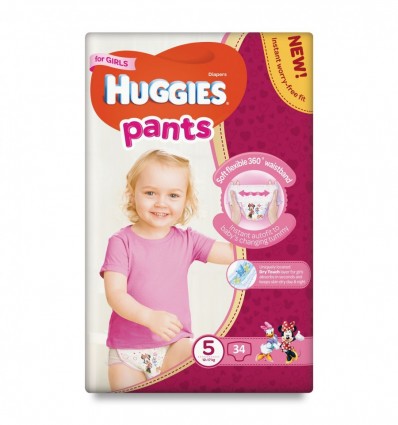 Подгузники-трусики Huggies Pants 5 для девочек 12-17кг 34шт