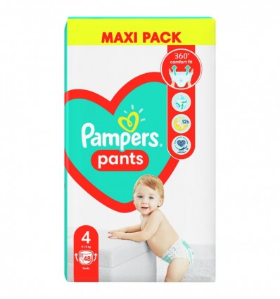 Підгузники-трусики Pampers Pants 4 для дітей 9-15кг 48шт/уп