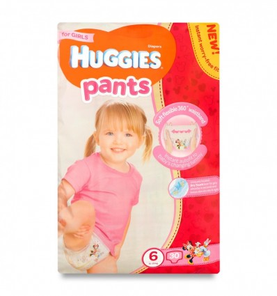 Підгузки-трусики Huggies Pants 6 для дівчаток 15-25кг 30шт