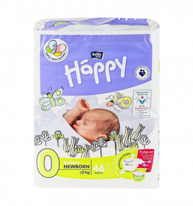 Підгузники Bella Baby Happy 0 для дітей до 2 кг 46шт/уп