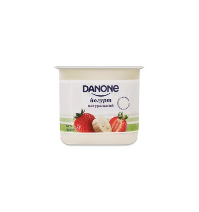 Йогурт Danone Клубника-банан натуральный 2% 135г